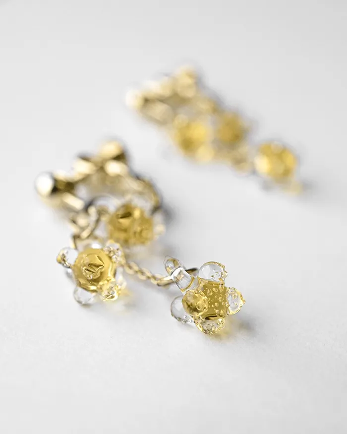 イヤリング ひとふさのミモザ イエロー2